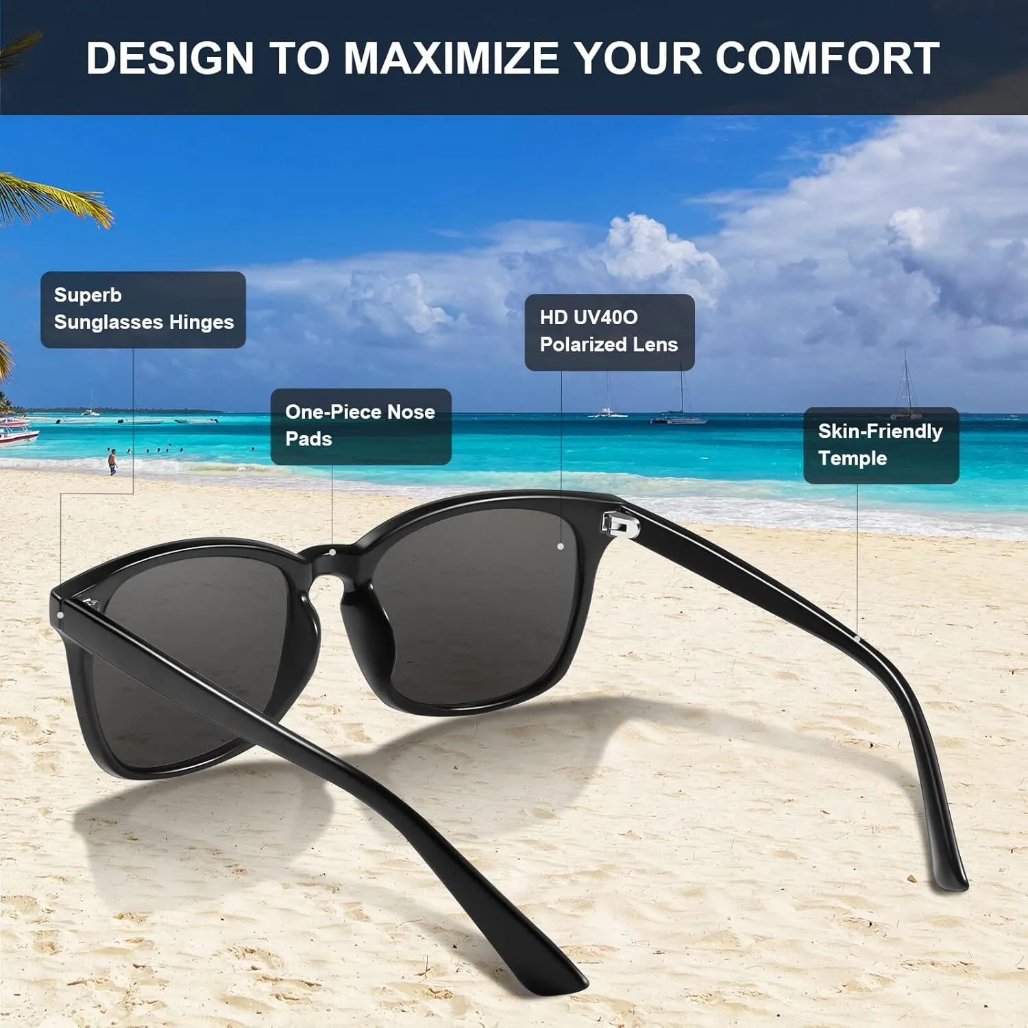 Ougenni Sunglasses for Women Men Vintage Polarized Women Sunglasses Round Classic Retro UV Protection Lens