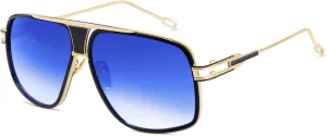Oversized 70s Aviator Sunglasses for Men Disco Sun Glasses Cool Designer Tinted Shades Gold Alloy Frame