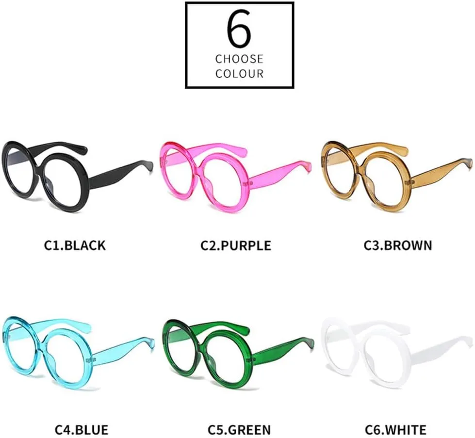 Oversized Round Women Candy Color Glasses Frame Eyewear Men Frame