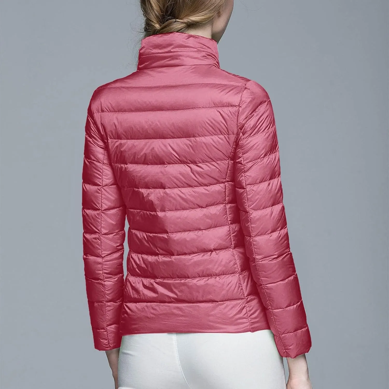Packable Puffer Jacket Women Lightweight Short down Jackets Winter Trendy Hooded Bubble Coat Light Puffer Jackets