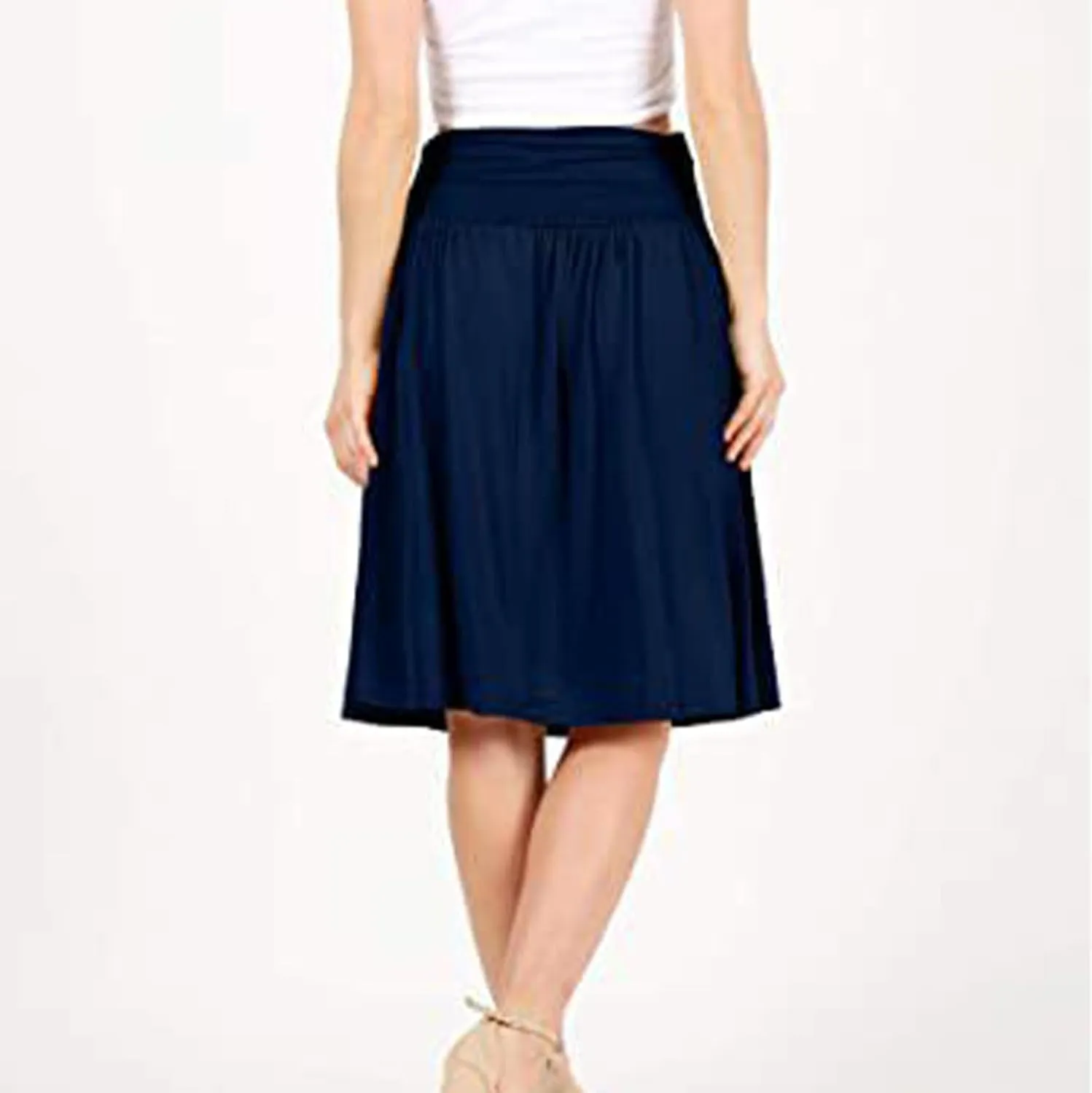 Pleated Skirt Women High Waisted Flowy Mini Skirts Casual Comfy Solid Color Half Skirt Soft Ruffle a Line Skirts