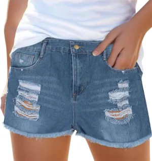 Plus Size Shorts Jean Shorts for Women Trendy High Waisted Seamed Front Stretchy
