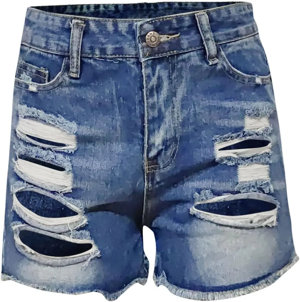 Plus Size Shorts Jean Shorts for Women Trendy High Waisted Seamed Front Stretchy