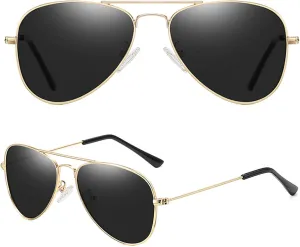 Polarized Aviator Kids Sunglasses for Girls Boys with Metal Frame Toddler Sunglasses De Sol Gafas Ages 2-8 UV400 7007