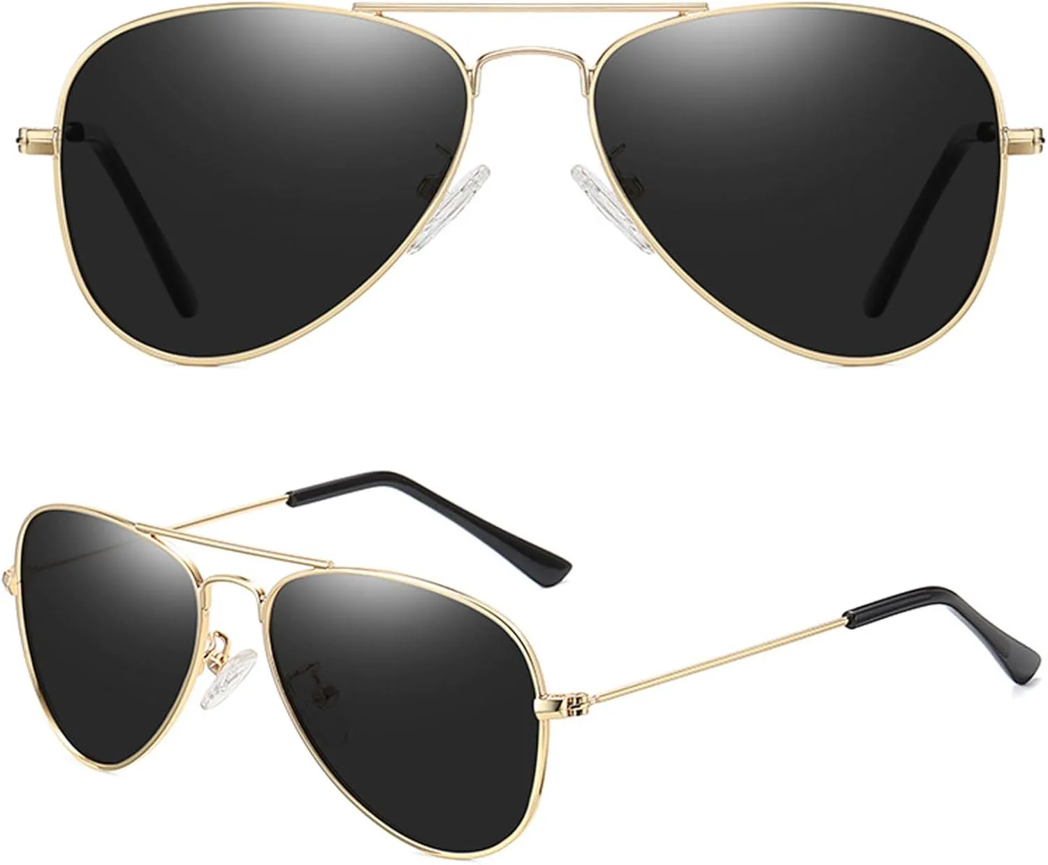 Polarized Aviator Kids Sunglasses for Girls Boys with Metal Frame Toddler Sunglasses De Sol Gafas Ages 2-8 UV400 7007