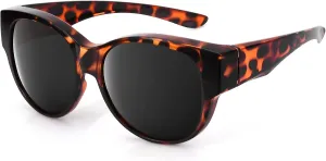 Polarized Sunglasses Fit Over Glasses Over Glasses Trendy Round Cat Eye and HD Wrap-around Sunglasses