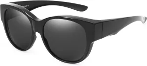Polarized Sunglasses Fit Over Glasses Over Glasses Trendy Round Cat Eye and HD Wrap-around Sunglasses
