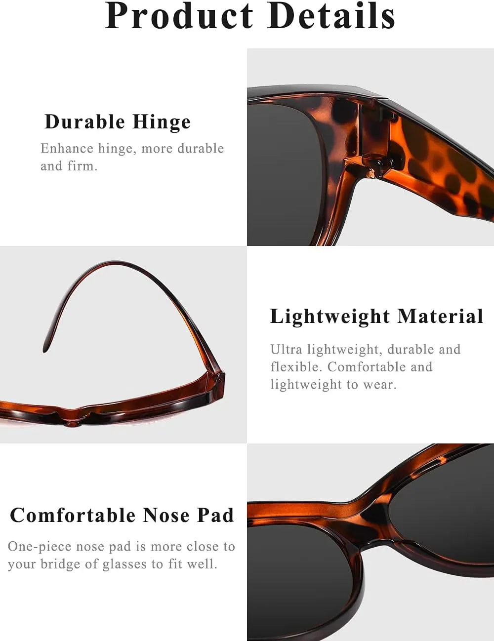 Polarized Sunglasses Fit Over Glasses Over Glasses Trendy Round Cat Eye and HD Wrap-around Sunglasses