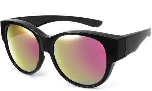 Polarized Sunglasses Fit Over Glasses Over Glasses Trendy Round Cat Eye and HD Wrap-around Sunglasses