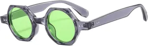 Polygon Sunglasses Women Fashion Candy Color Round Lenses Eyewear Shades Uv400 Men