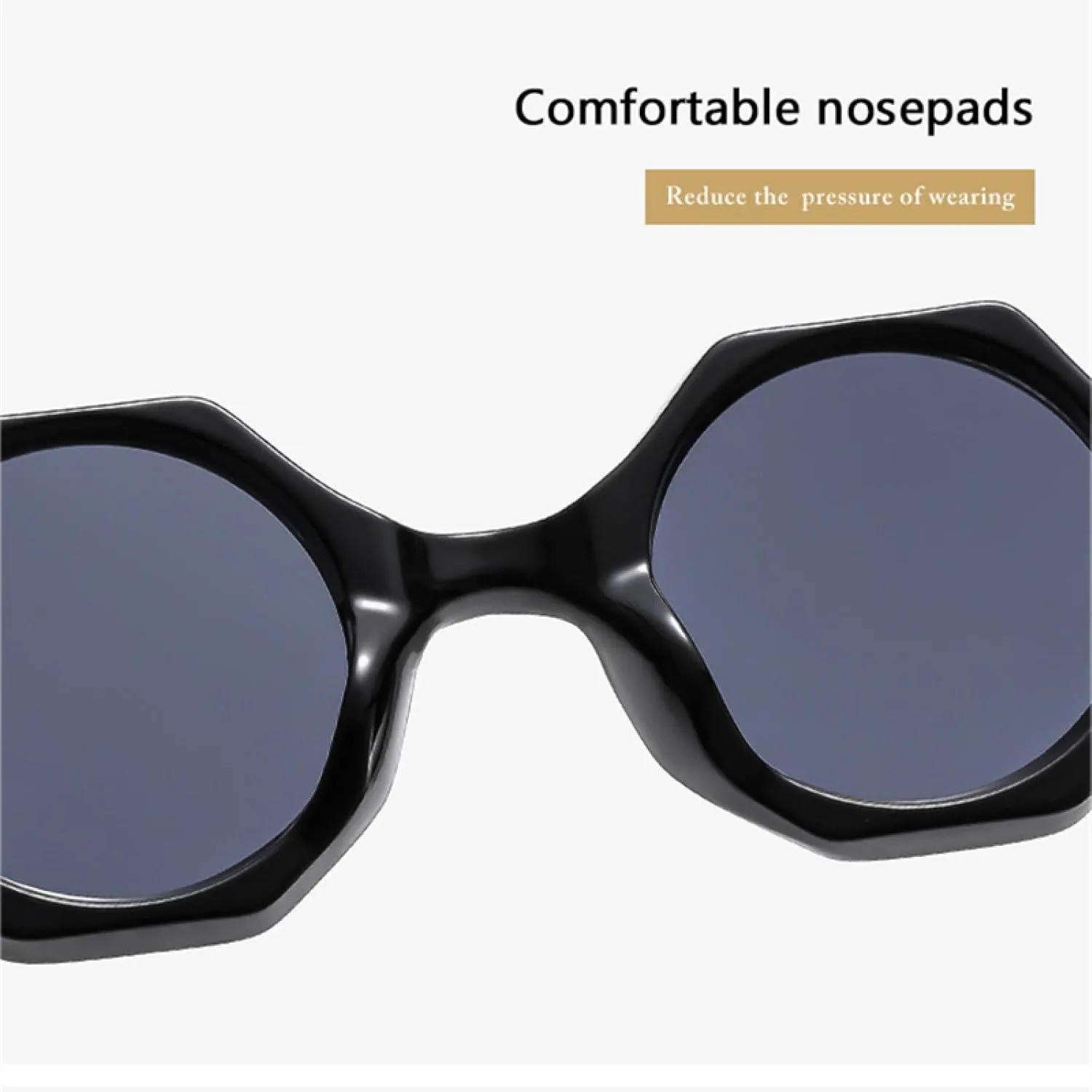 Polygon Sunglasses Women Fashion Candy Color Round Lenses Eyewear Shades Uv400 Men