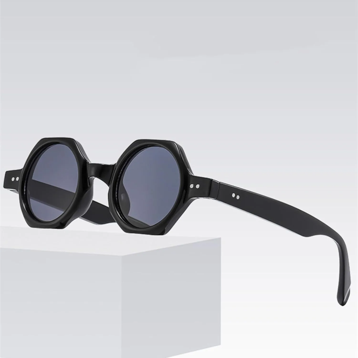 Polygon Sunglasses Women Fashion Candy Color Round Lenses Eyewear Shades Uv400 Men