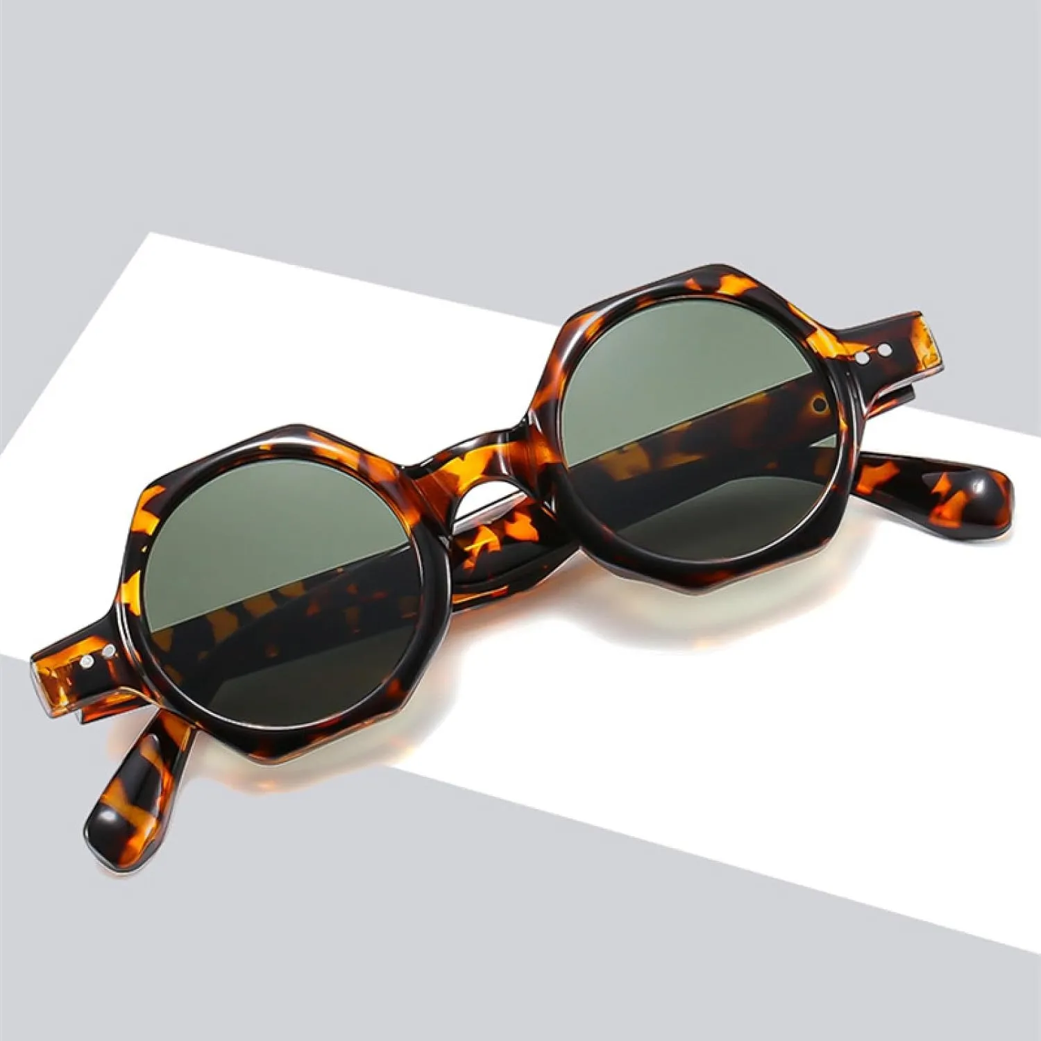 Polygon Sunglasses Women Fashion Candy Color Round Lenses Eyewear Shades Uv400 Men