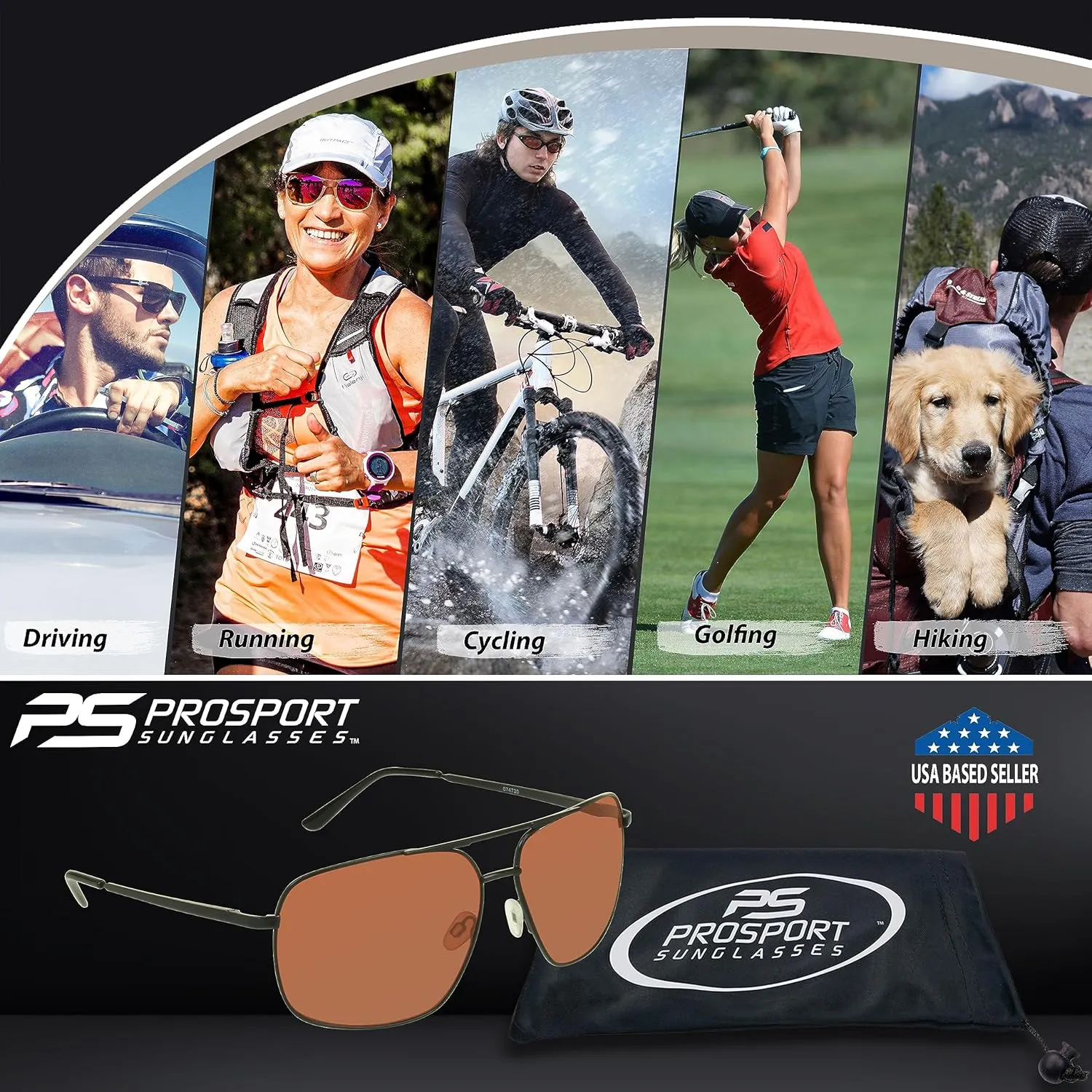 proSPORT HD Blue Light Blockers Sunglasses Aviator Driving Gaming Computer Glasses Mens Women