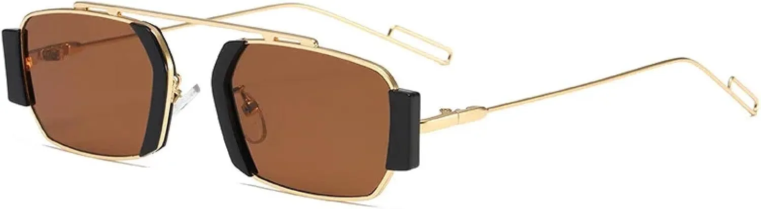 Punk Sunglasses Men Vintage Small Polygonal Alloy Frame Sun Glasses Women Uv400 Fashion