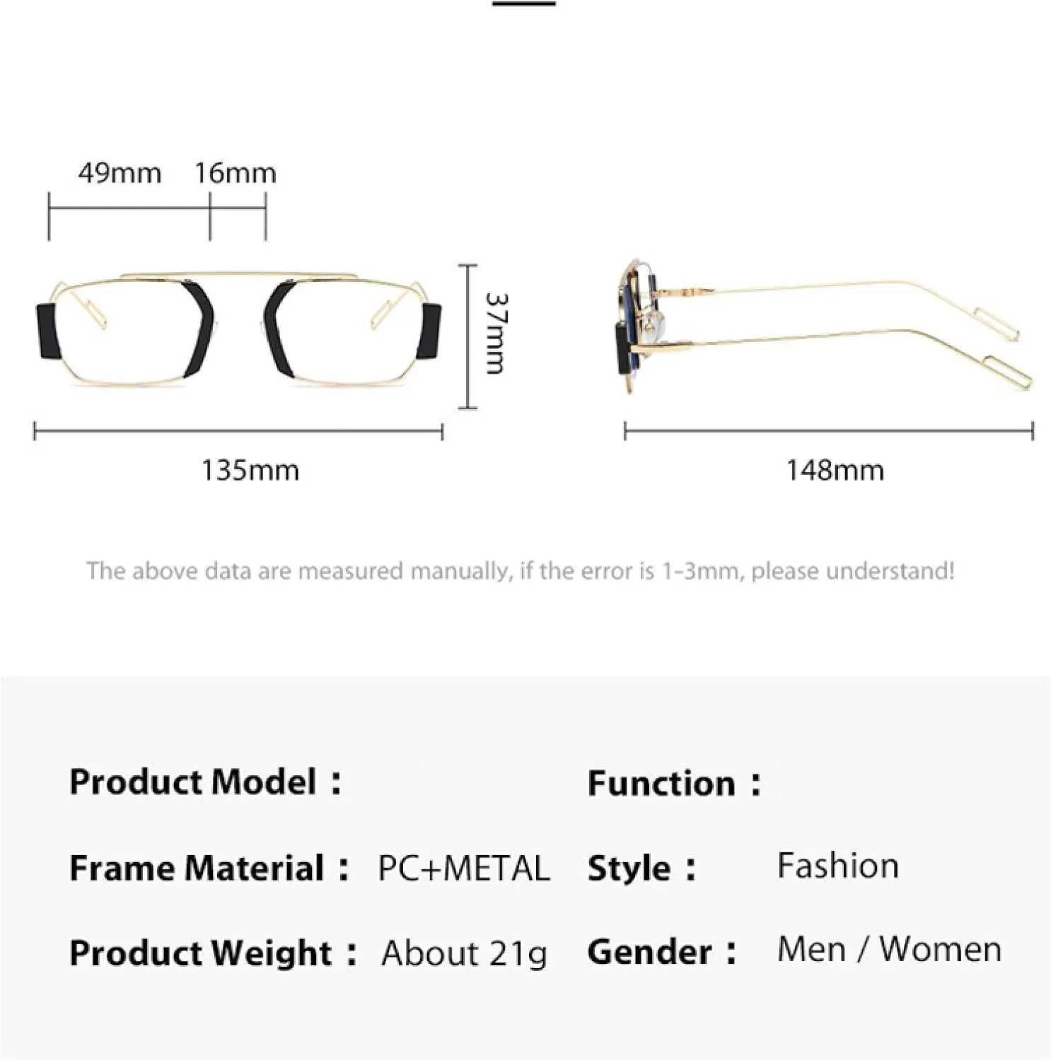 Punk Sunglasses Men Vintage Small Polygonal Alloy Frame Sun Glasses Women Uv400 Fashion