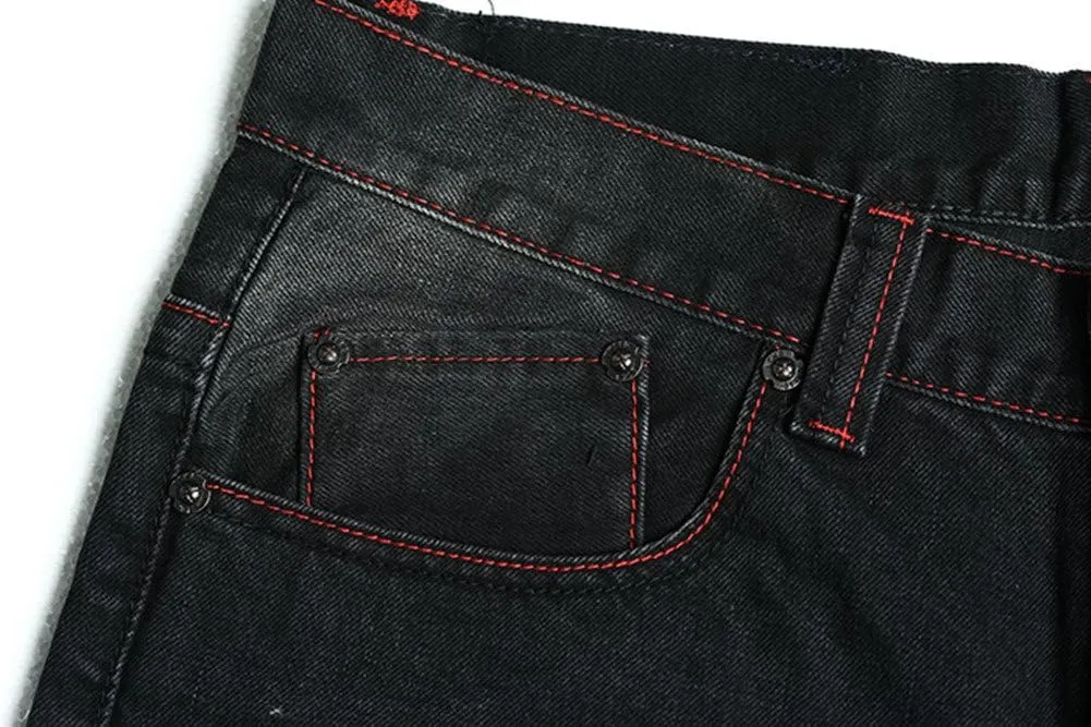 QBO Men's Cool Shorts Washed Jeans Denim Baggy Shorts