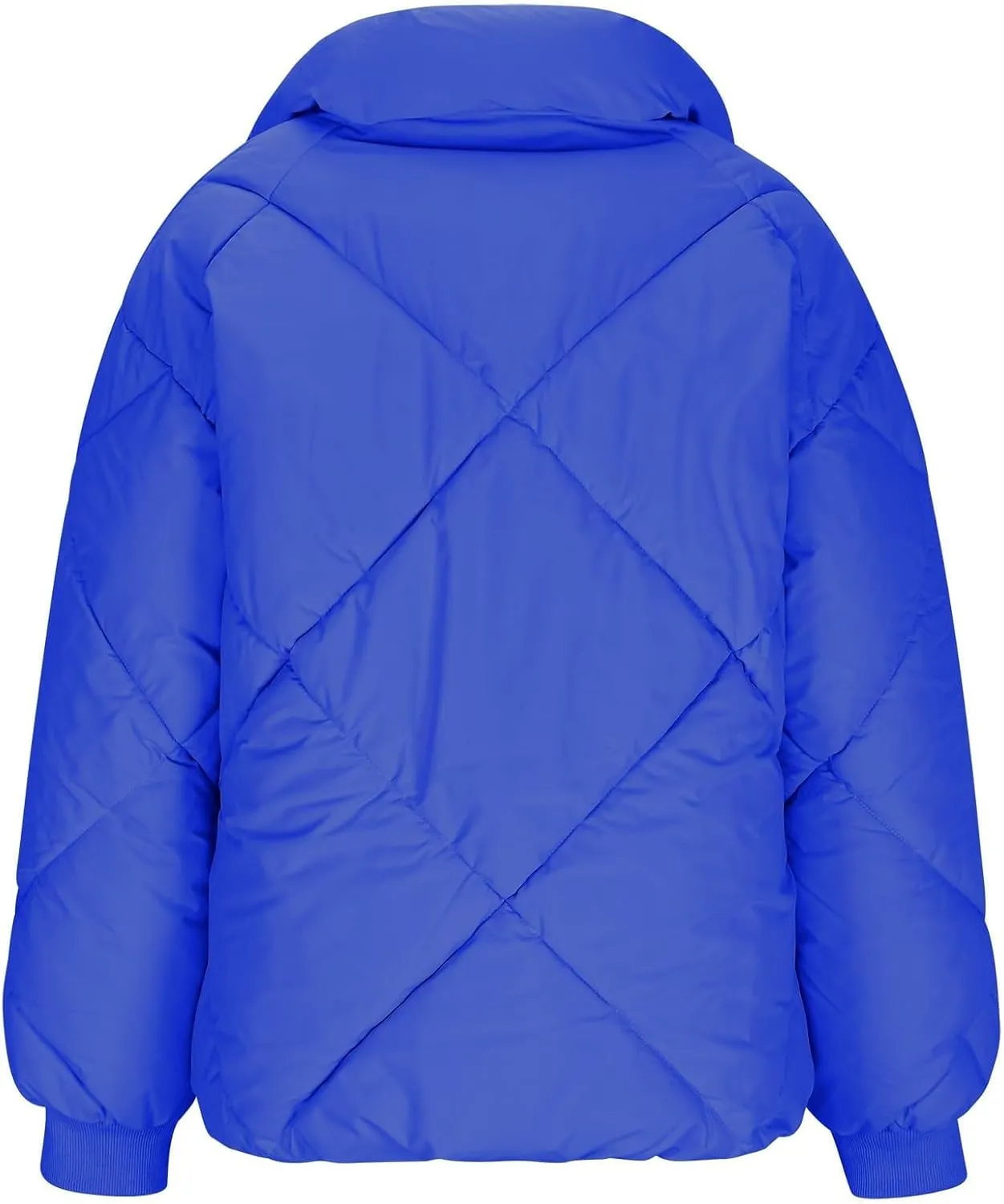 Quilted Puffer Jacket for Women Casual Puffy Zip Up Jackets with Pockets Warm Winter Padded Down Coats Outerwear