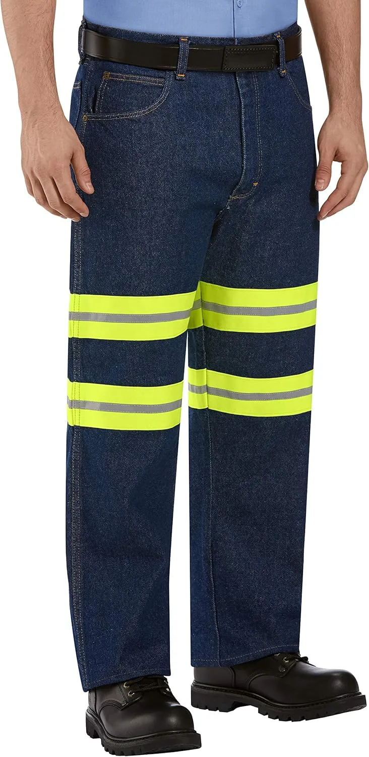 Red Kap Men's Enhanced Visibility Relaxed-Fit Jean