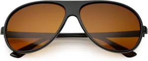 Retro 80s Tear Drop Plastic Aviator Sunglasses w/Blue Blocking Lens