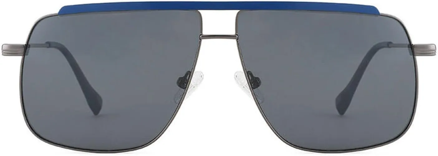 Retro Oversized Square Polarized Aviator Sunglasses Women Men UV400 Geometric Black Metal Frame for Driving Holiday