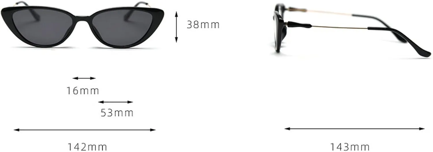 Retro Polarized Sunglasses for Women Men Small 90s Vintage Trendy Cat Eye Sunglasses Female Green Brown Trendy Shades