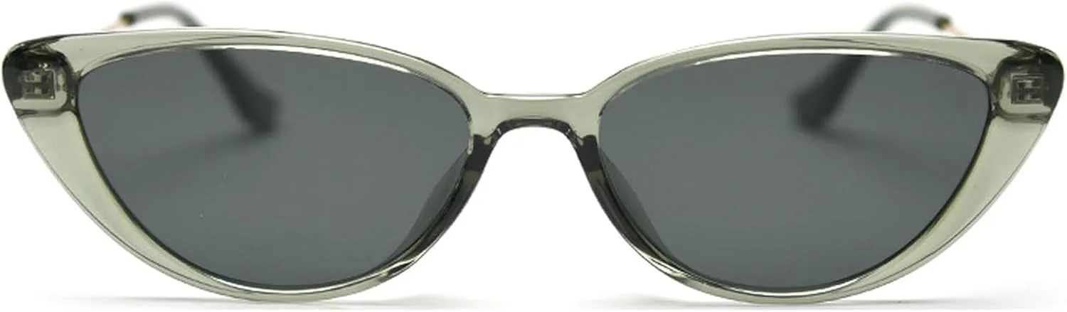 Retro Polarized Sunglasses for Women Men Small 90s Vintage Trendy Cat Eye Sunglasses Female Green Brown Trendy Shades
