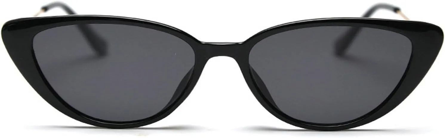 Retro Polarized Sunglasses for Women Men Small 90s Vintage Trendy Cat Eye Sunglasses Female Green Brown Trendy Shades