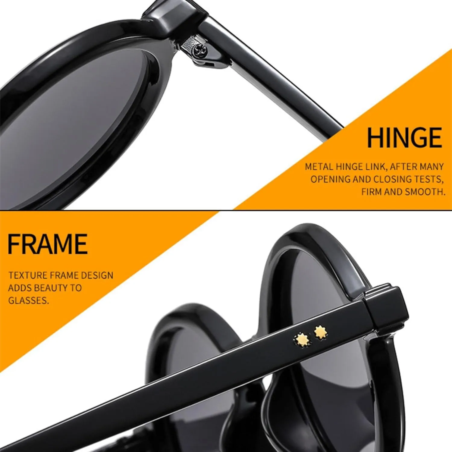 Retro Round Punk Women Sunglasses Fashion Double Color Gradient Uv400 Men Trending Rivets