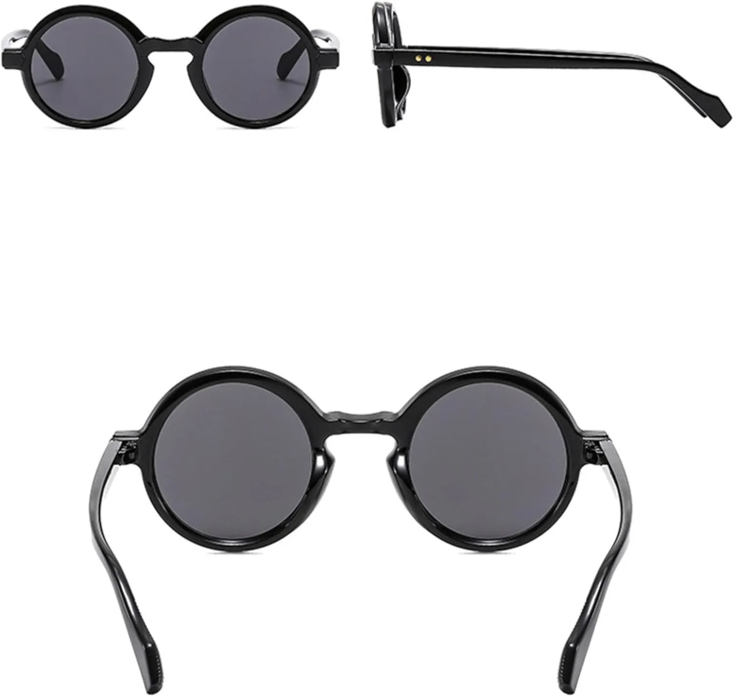 Retro Round Punk Women Sunglasses Fashion Double Color Gradient Uv400 Men Trending Rivets