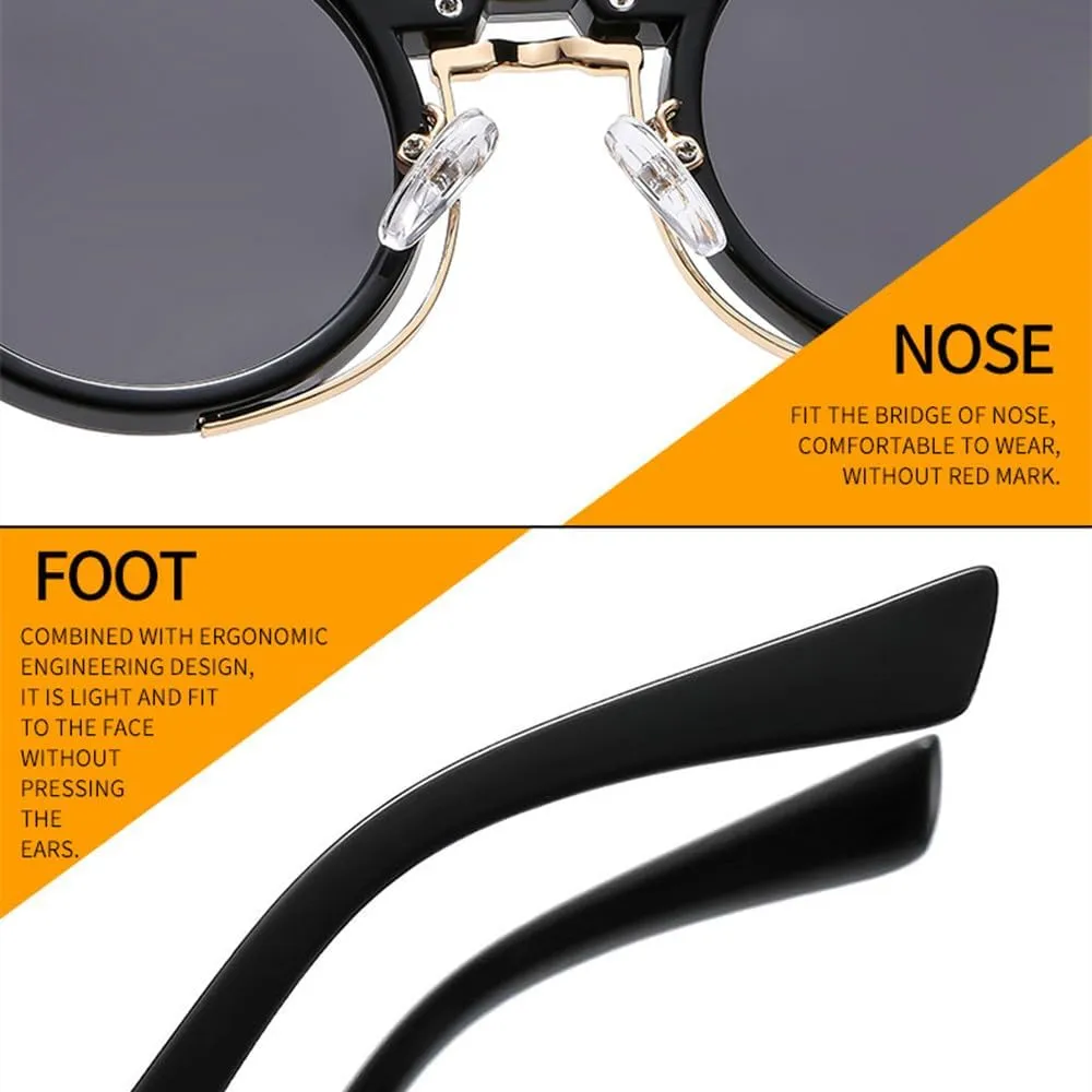 Retro Round Sunglasses For Women Men Punk Driving Fashion Sun Glasses Colorful Shades UV400 Female Male Eyeglasses