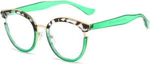 Retro Round Women Spring Hinge Glasses Frame Fashion Clear Eyewear Men Cat Eye Leopard Frame