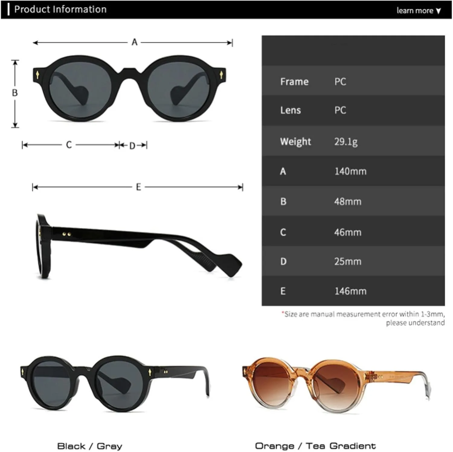 Retro Round Women Sunglasses Shades Uv400 Fashion Punk Rivets Men Gradient Shades Uv400 Sun Glasses