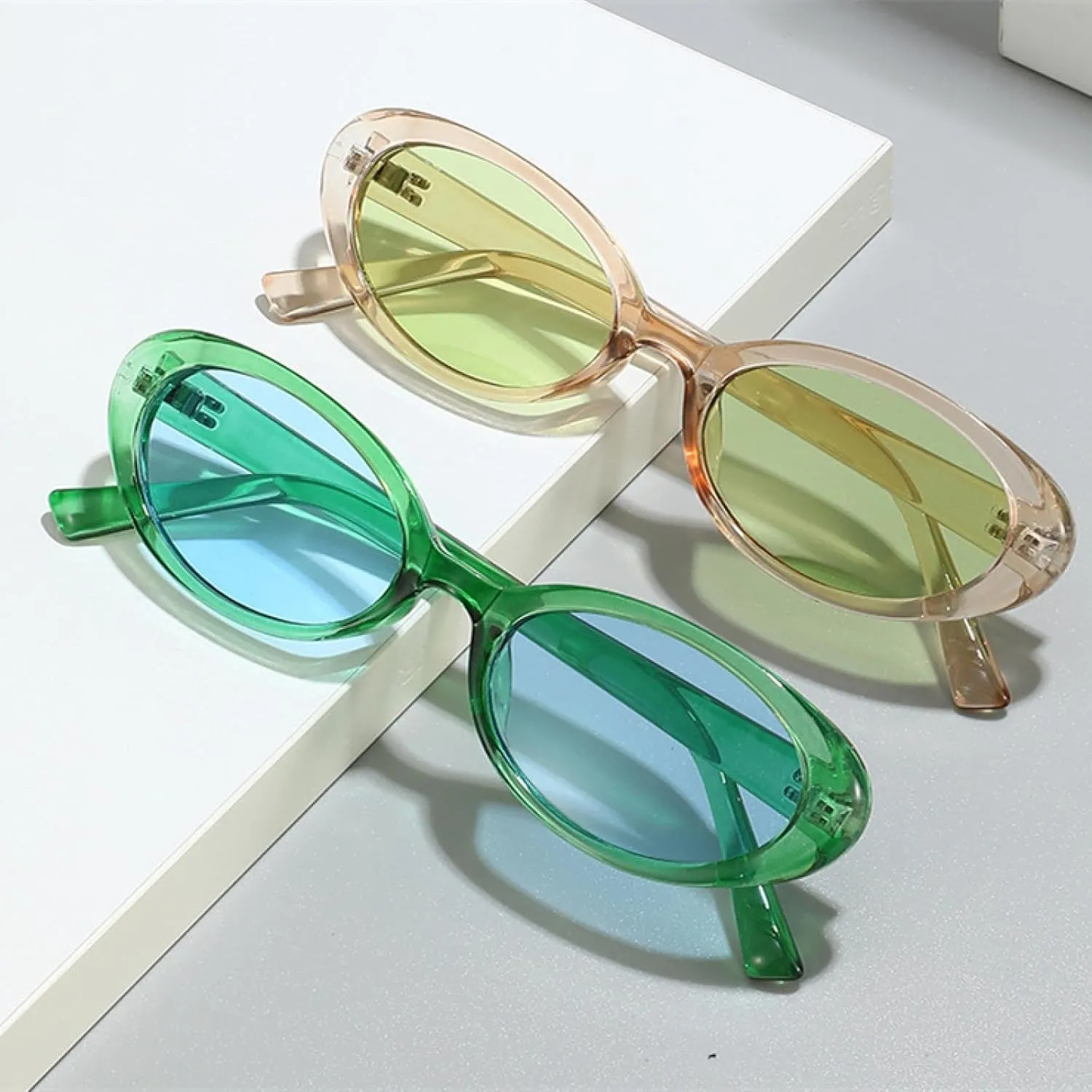 Retro Vintage Oval Sunglasses Woman Round Sun Glasses Men Uv400 Punk Style Luxury Eyewear Female