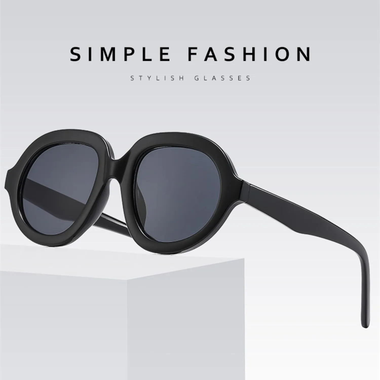 Retro Women Oval Classic Men Fashion Eyeglasses Minimalist Frame Street Shooting Fashion
