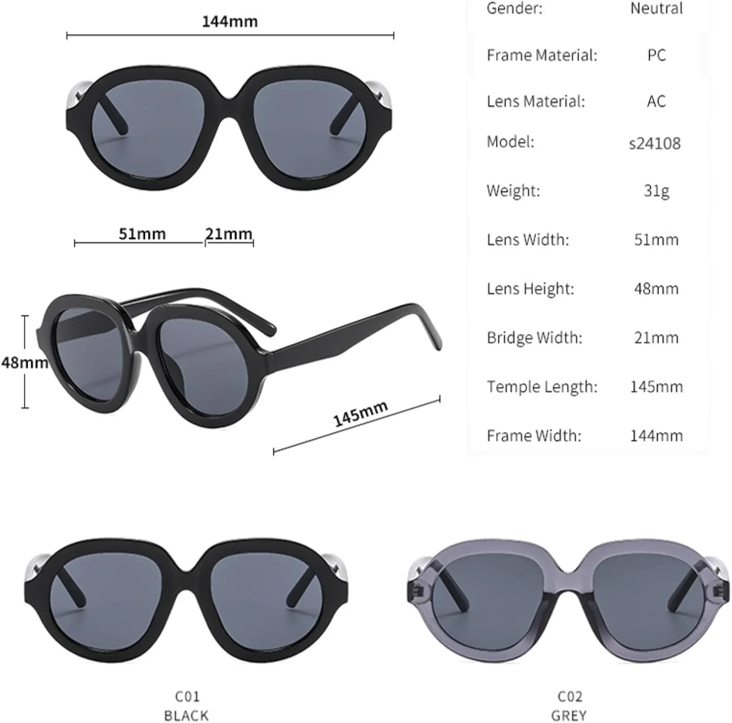 Retro Women Oval Classic Men Fashion Eyeglasses Minimalist Frame Street Shooting Fashion