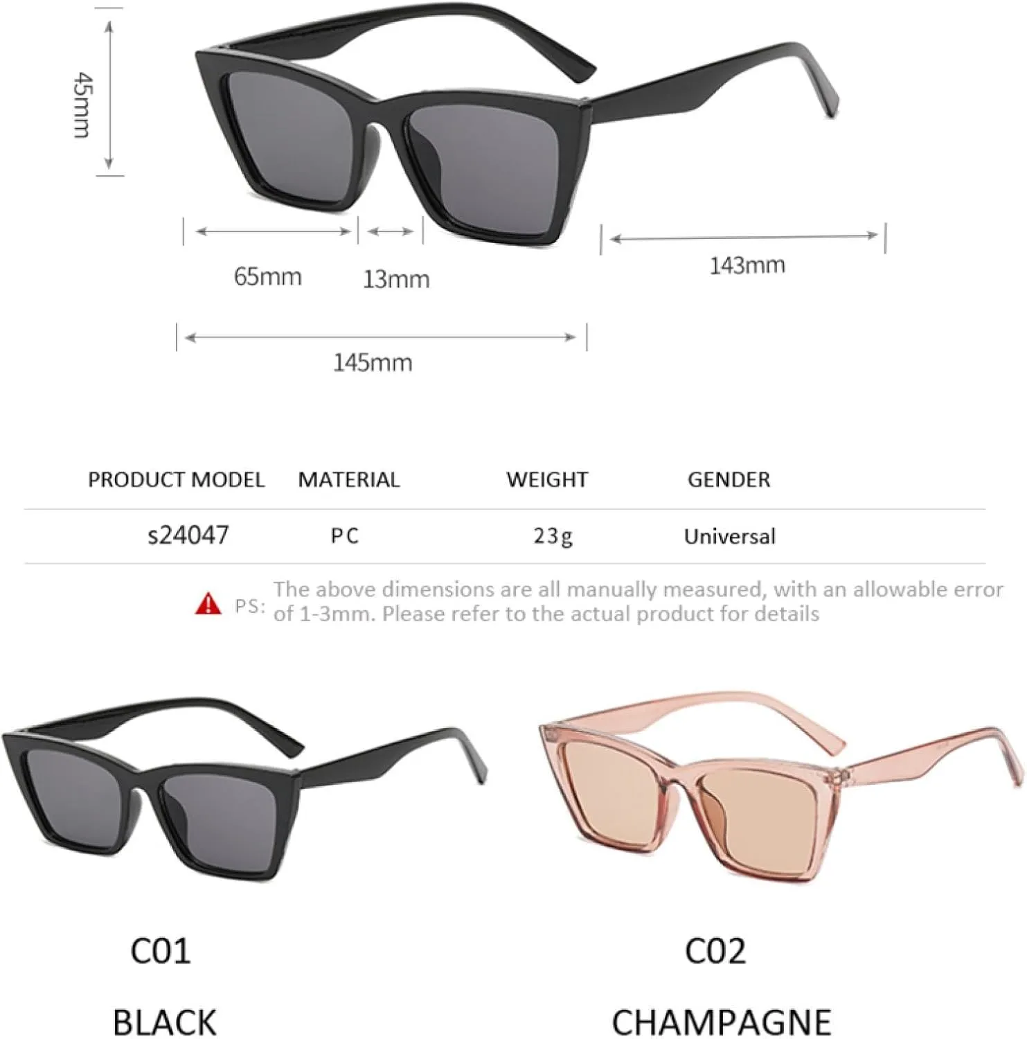 Retro Women Sunglasses Cat Eyes Minimalist Frame Classic Men Fashion Uv400