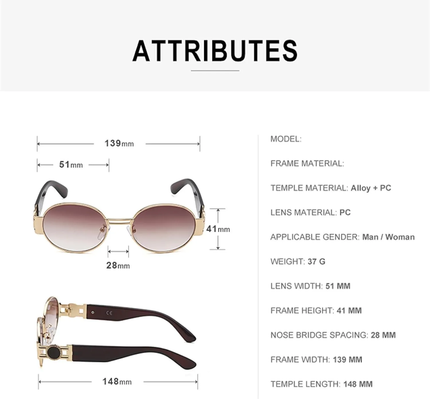 Round Punk Style Woman Trendy Fashion Sunglasses