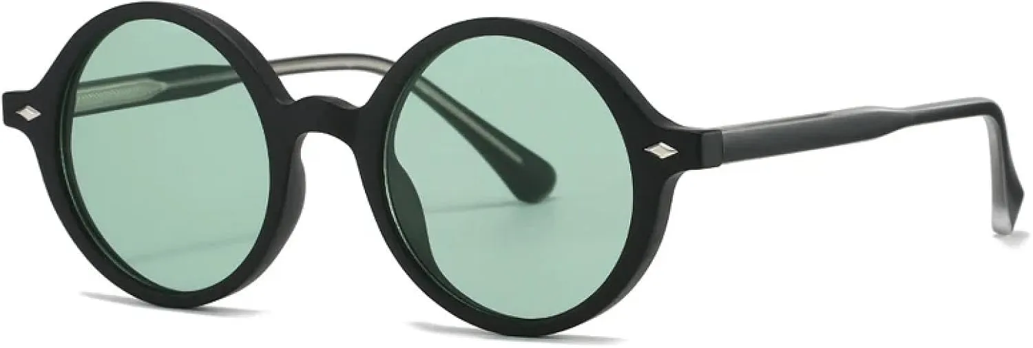 Round Women Sunglasses Fashion Punk Rivets Men Uv400