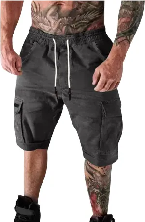 RTRDE Men's Shorts Summer Casual Outdoors Patchwork Pockets Overalls Sport Tooling Shorts Pants Men