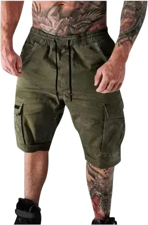 RTRDE Men's Shorts Summer Casual Outdoors Patchwork Pockets Overalls Sport Tooling Shorts Pants Men