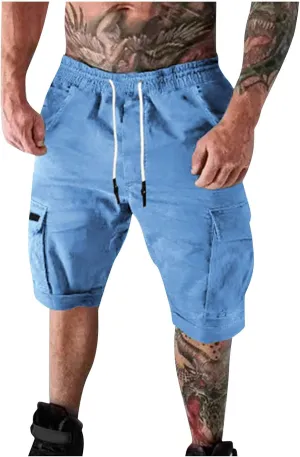 RTRDE Men's Shorts Summer Casual Outdoors Patchwork Pockets Overalls Sport Tooling Shorts Pants Men