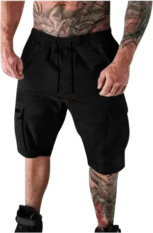 RTRDE Men's Shorts Summer Casual Outdoors Patchwork Pockets Overalls Sport Tooling Shorts Pants Men