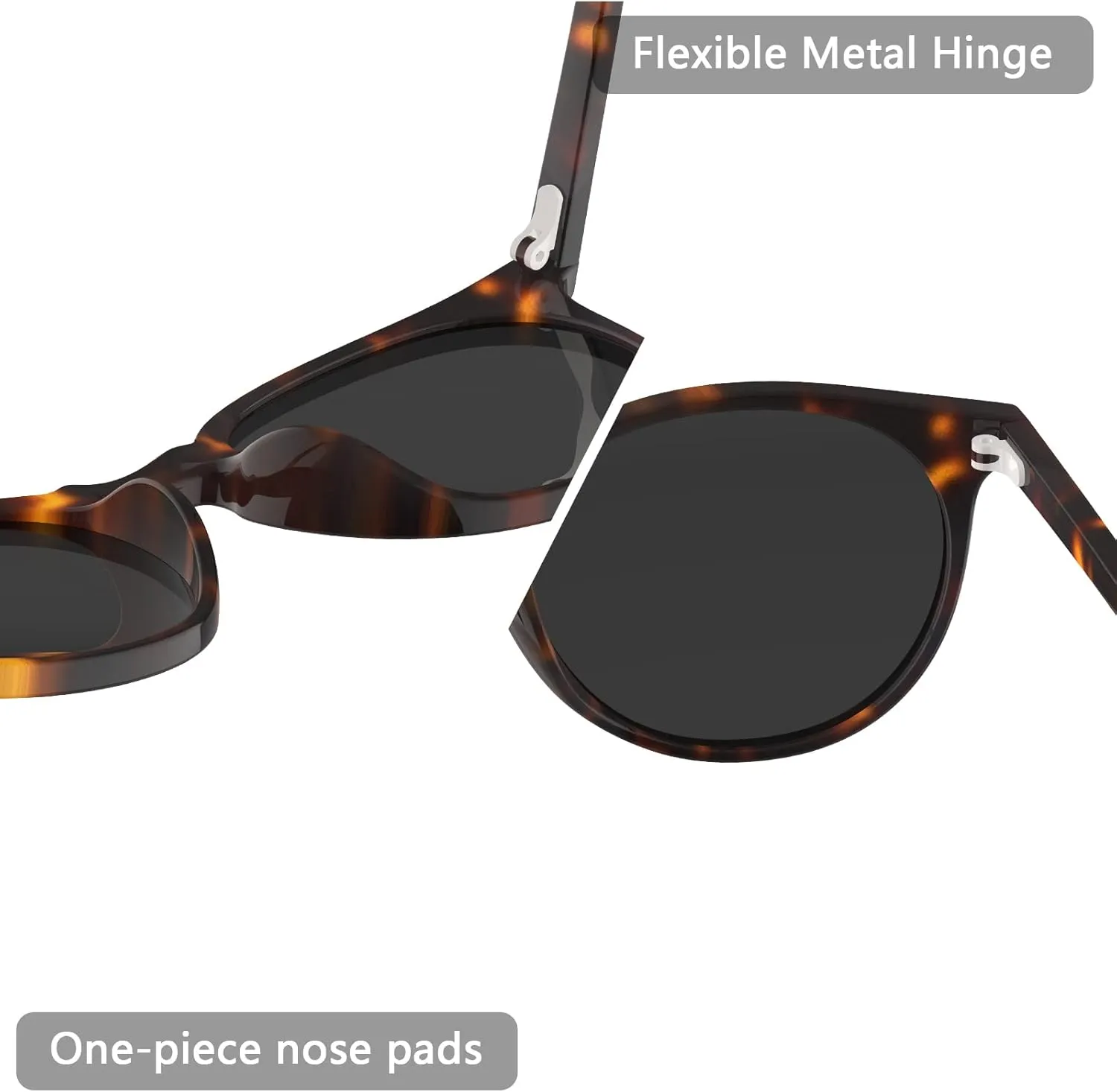 Saveen Retro TAC Round Polarized Sunglasses, Lightweight TR-90 Frame for Women Men UV Protection