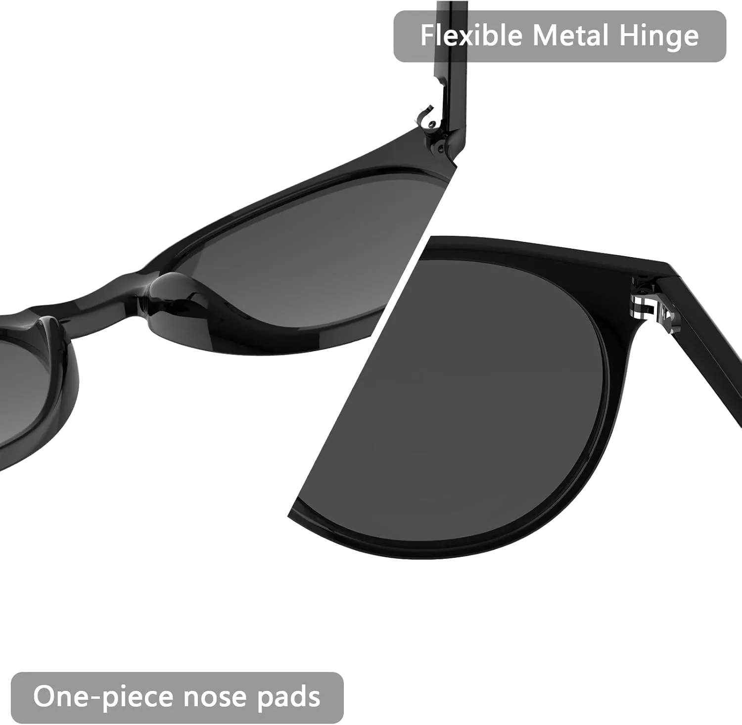 Saveen Retro TAC Round Polarized Sunglasses, Lightweight TR-90 Frame for Women Men UV Protection