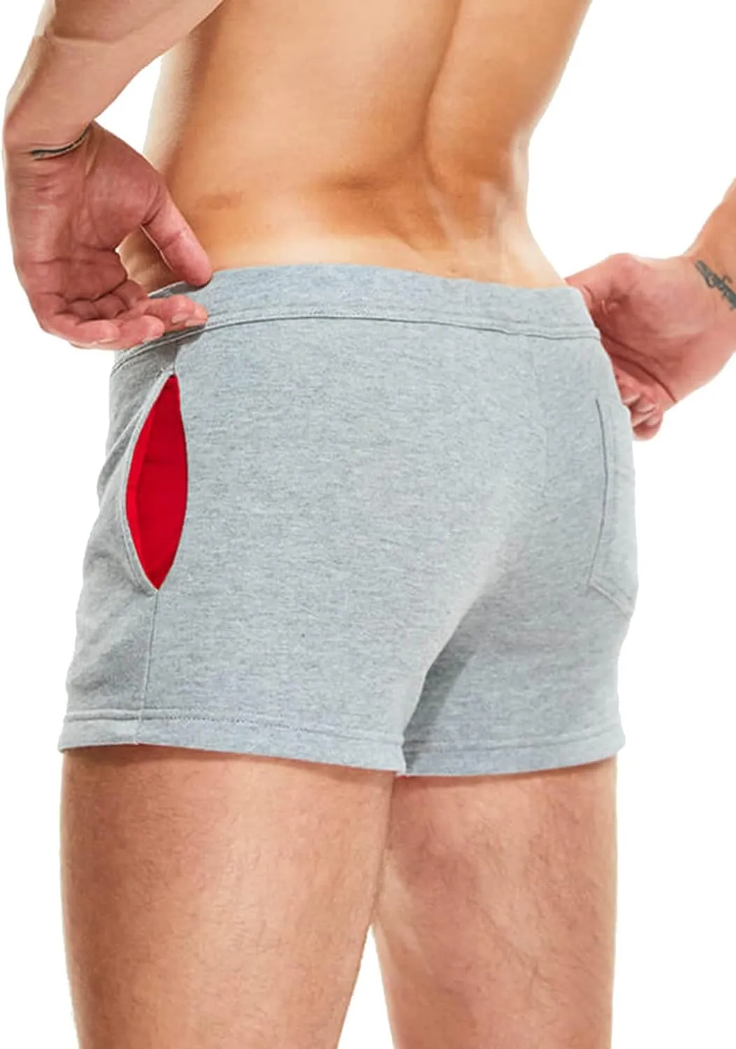 SEOBEAN Mens Low Rise Boxer Lounge Sport Cotton Shorts 220501