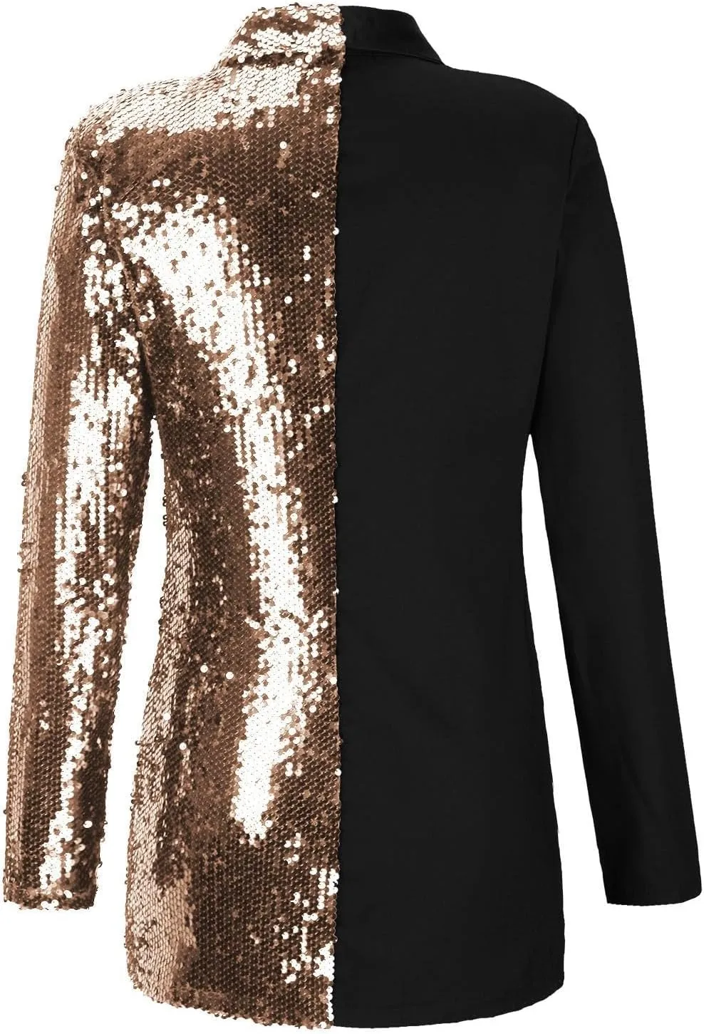 Sequin Blazer for Women Glitter Sparkle Open Front Blazer Casual Long Sleeved Slim Blazers Cardigan Coat Pocket