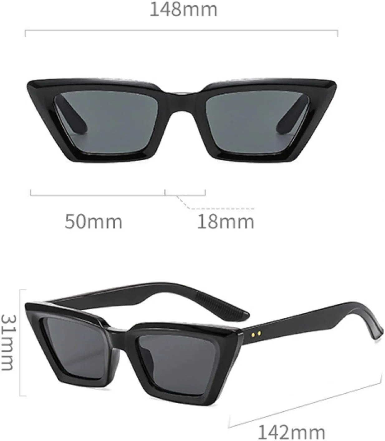 Sexy Cat Eye Sunglasses Women 2024 Luxury Trendy Retro Sun Glasses For Ladies Vintage Shades Eyewear UV400