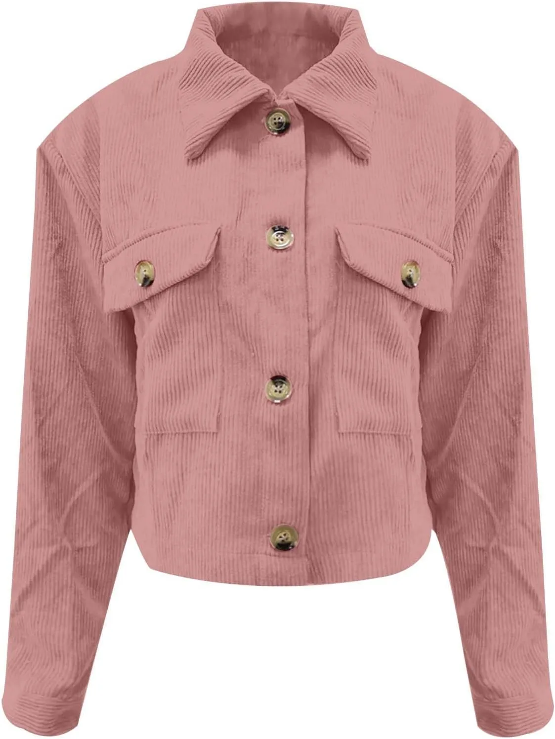 Shackets for Women 2024 Fashion Cropped Jackets Corduroy Button Down Crop Shackets Tops Long Sleeve Trendy Shirts