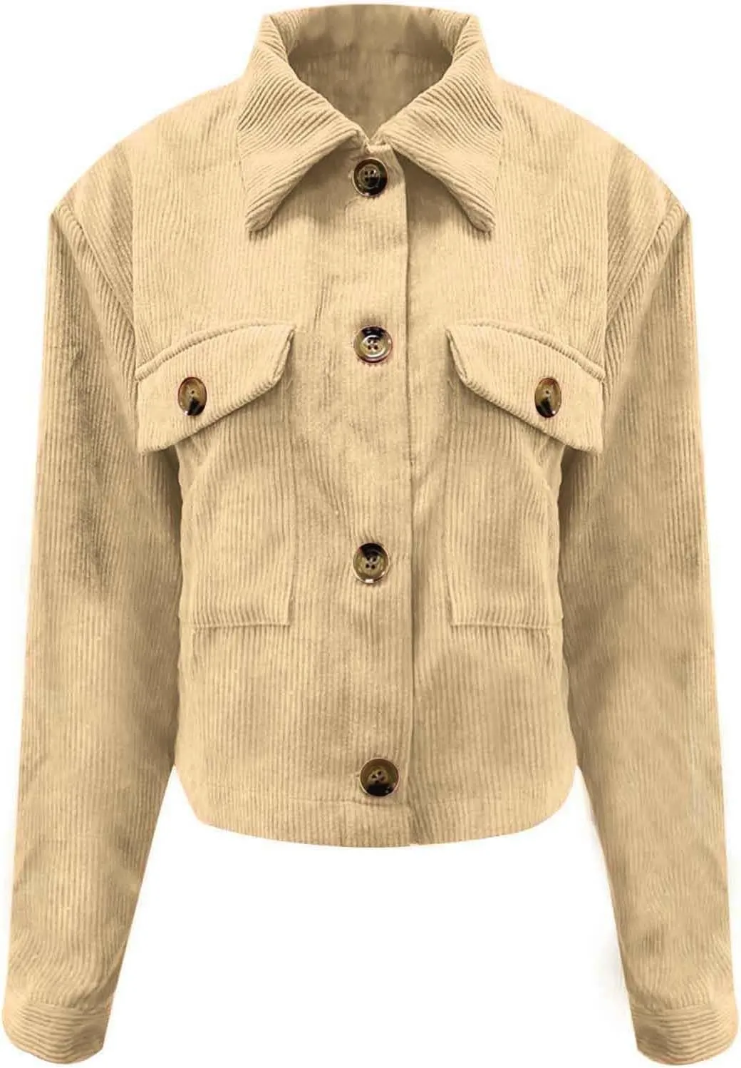Shackets for Women 2024 Fashion Cropped Jackets Corduroy Button Down Crop Shackets Tops Long Sleeve Trendy Shirts